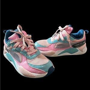 Puma RSX Kids Sneakers - Pink, Blue, and Teal